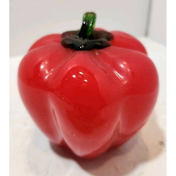 MCM Glass Purple Grapes & Red Bell Pepper Decorations Fruits Vegetables Food - Picture 3 of 16